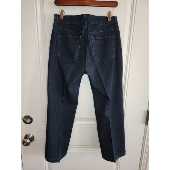 NYDJ Not Your Daughters Jeans Sz 6 Petite Dark Wash Denim Crop Bootcut Lift Tuck - Picture 4 of 9